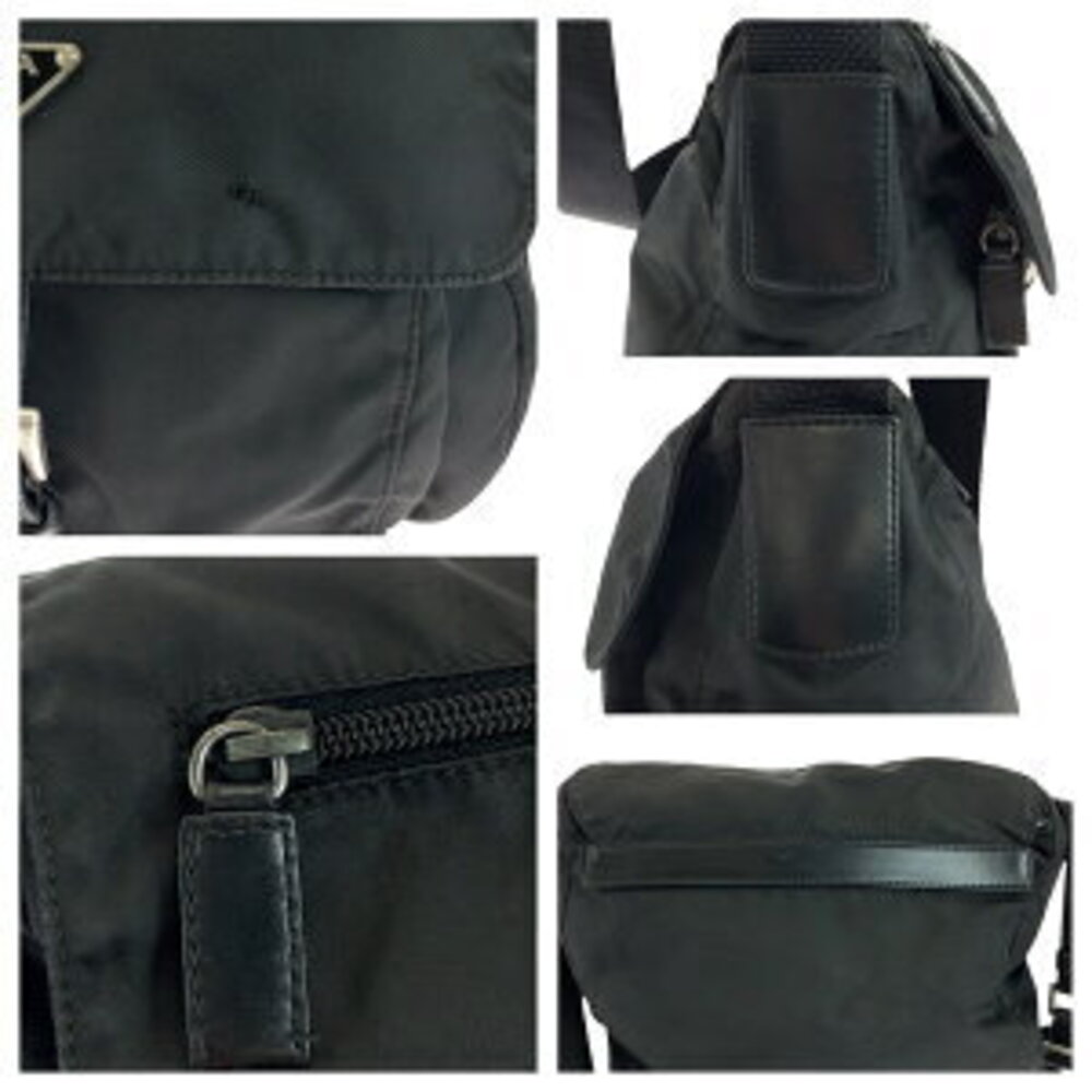 Prada plate Tessuto triangular Bag logo nylon Shoulder black - Picture 5 of 10